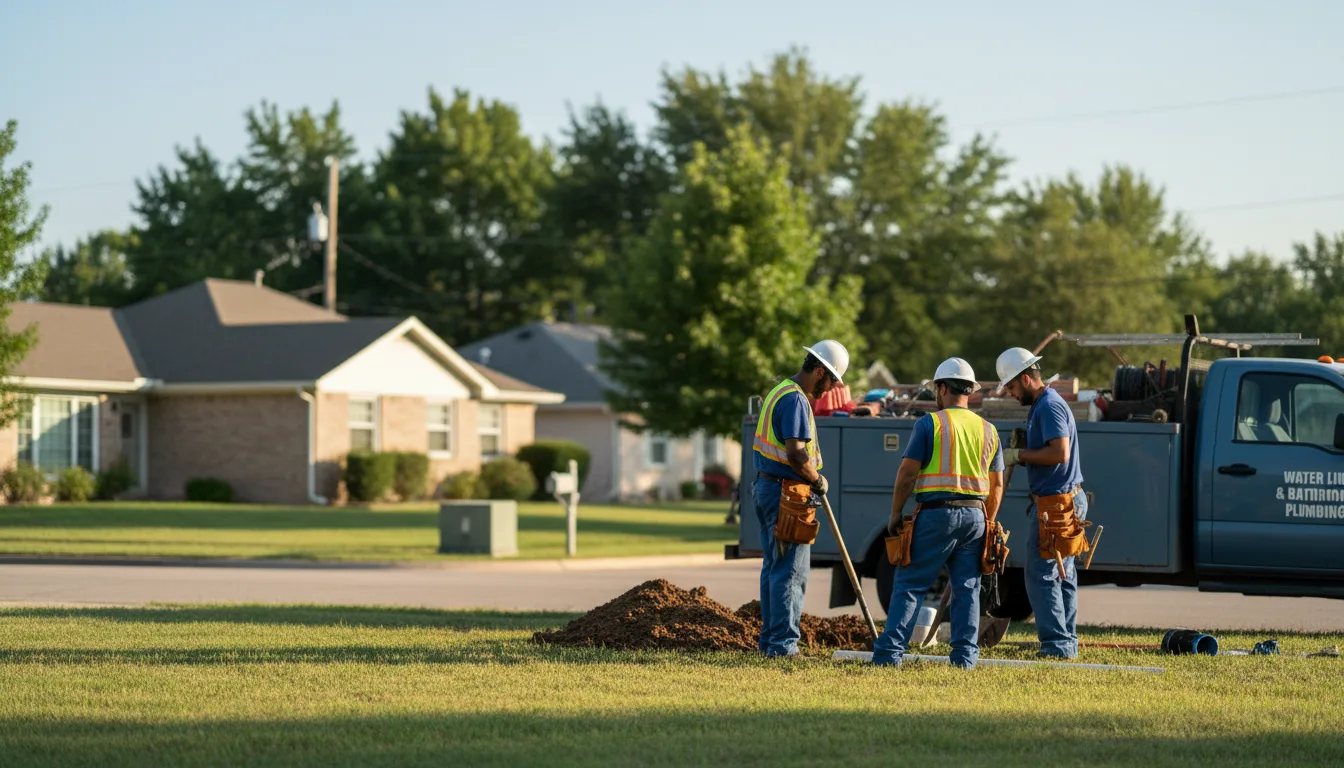 Residential water line and bathroom plumbing service in Portland, AR
